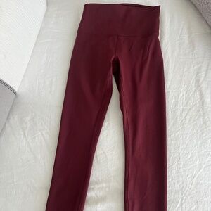 Lululemon Wunder Train 25” High rise Leggings Merlot Burgandy Size 4 EUC